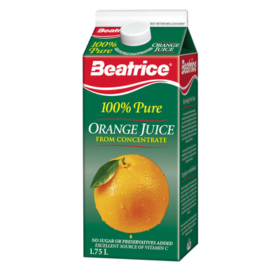Beatrice 100% Pure Orange Juice 1.75L
